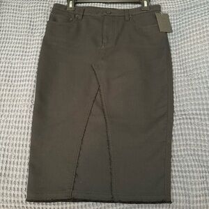 NWT ATM Black Fringed Stretchy Pencil Skirt Size 4